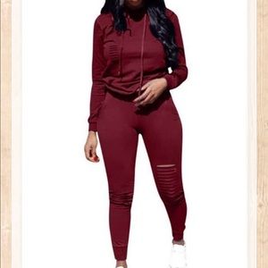 Two-Piece Fall Set, Burgundy